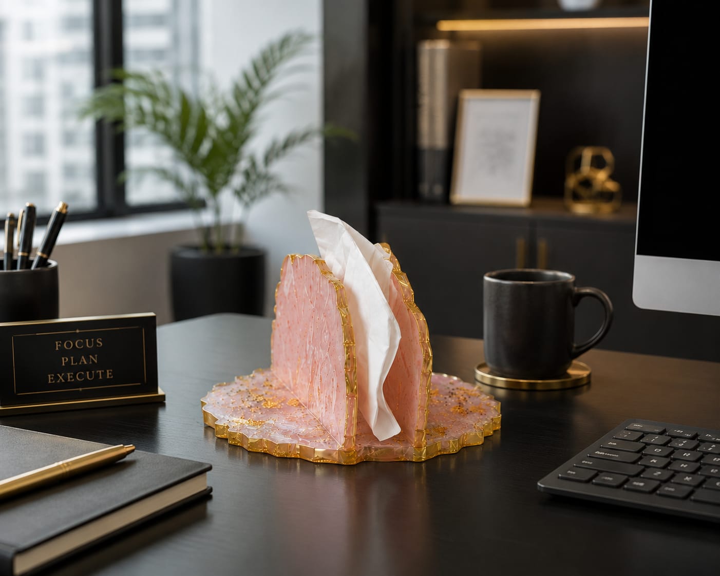 Rose Quartz resin art